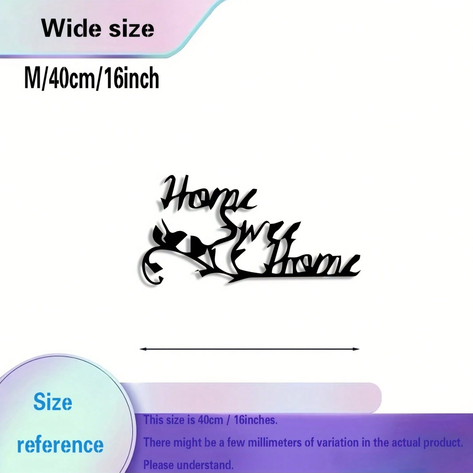 

Metal Wall Art Elegant Script Family Sign Home Decor Living Room Bedroom Entryway 20x40