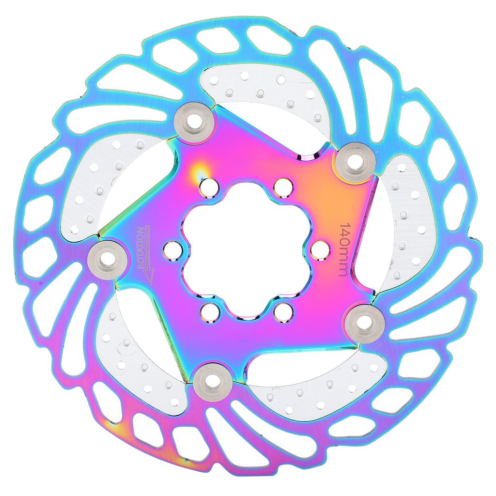 Mountain Bike Plated Cooling Disc Brake Rotor 6 Nails Cycling Accessories(140mm 5.5in )