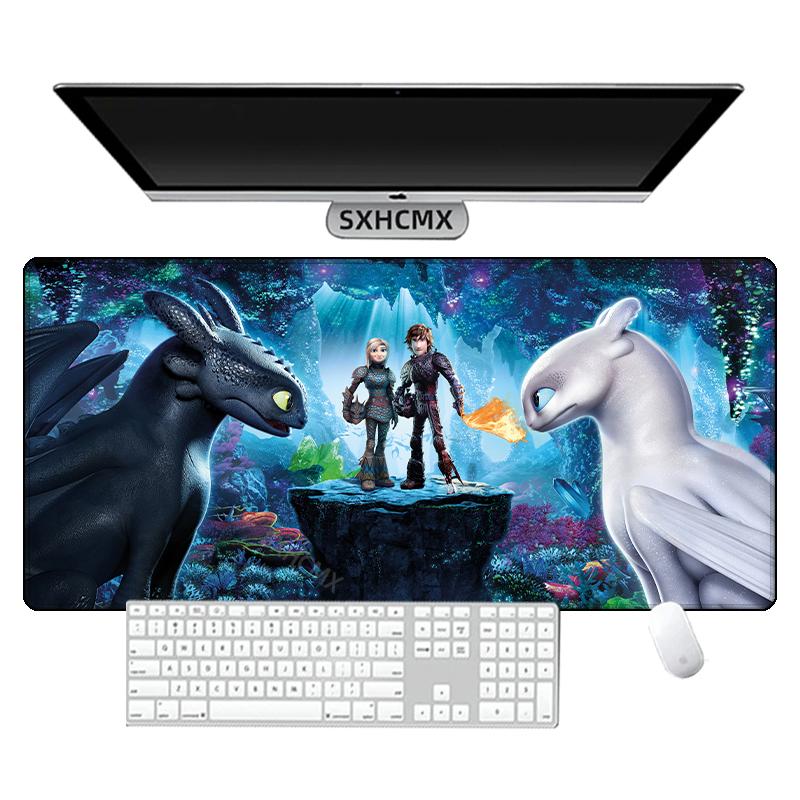 Anime Toothless Fury Dragon Mousepad HD Printing Computer Gamers Locking Edge Nonslip Mouse Pad XXL Keyboard PC Desk Pad