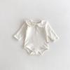 Korean Children's Spring/Autumn Lapel Romper - Cute Baby College Style Long-Sleeve Outfit.