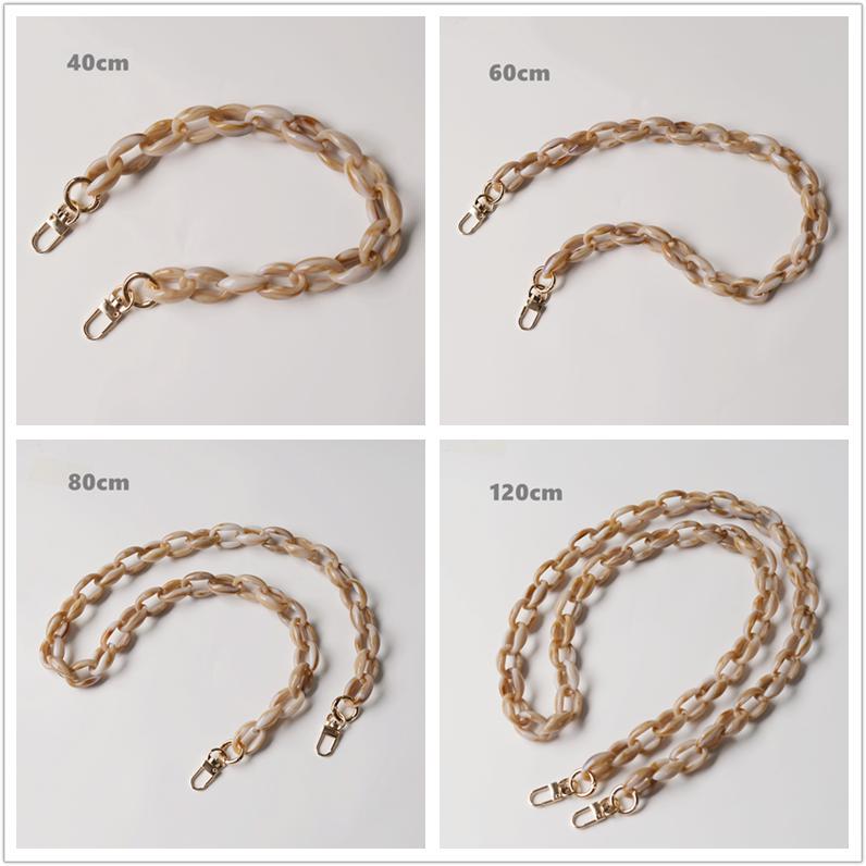 DIY Neue Mode Frau Handtasche Zubehör Kette Schwarz Beige Bernstein Abnehmbare Harz Luxus Strap Frauen Kupplung Schulter Geldbörse Kette