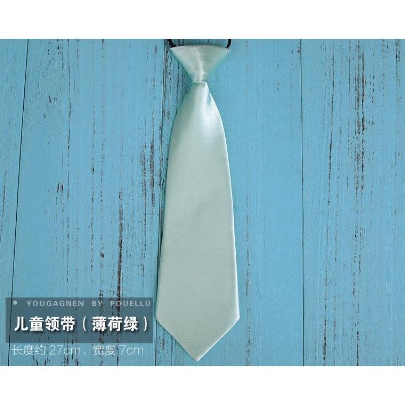 Cravată mică cu bandă de cauciuc de 28 cm, culoare solidă, cravată monocromă pentru copii, cravată scurtă, accesorii pentru băieți, cravată pentru uniformă școlară