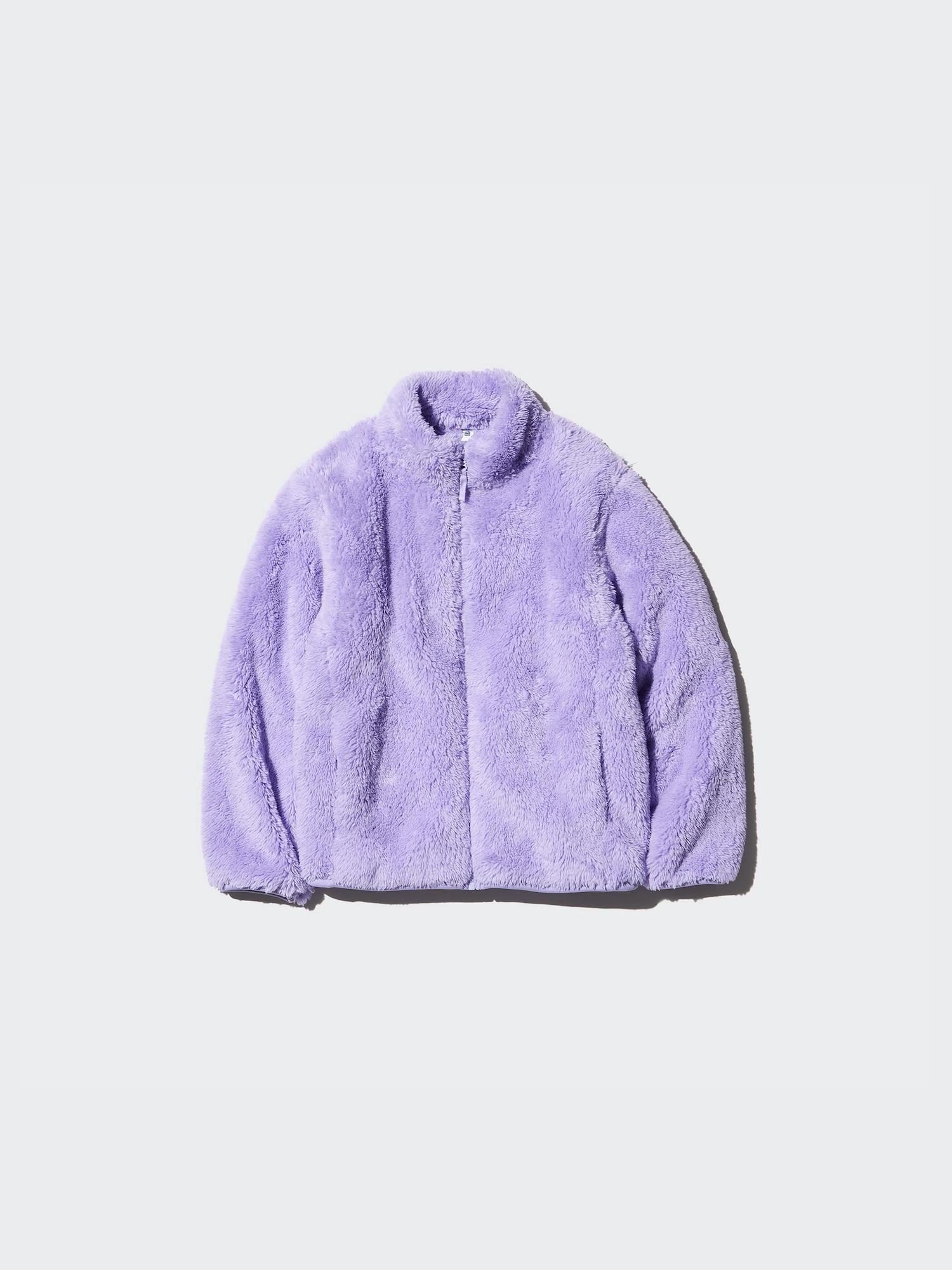 

UNIQLO JAPAN KIDS Меховая флисовая куртка на молнии с длинными рукавами 72 PURPLE/110