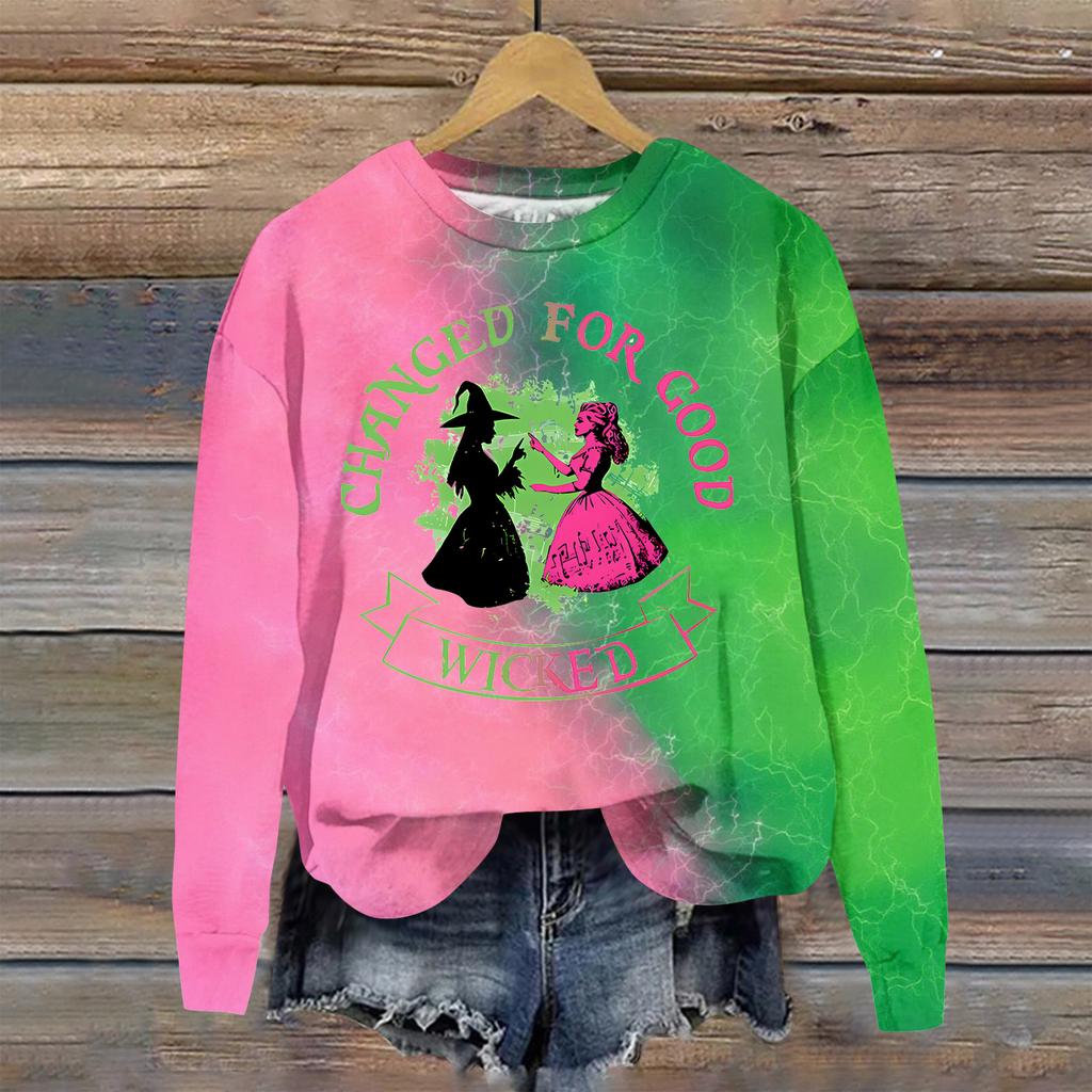 Women's Loose Comfortable Casual Fashionable Character Printing Round Neck Long Sleeved Sweatshirt