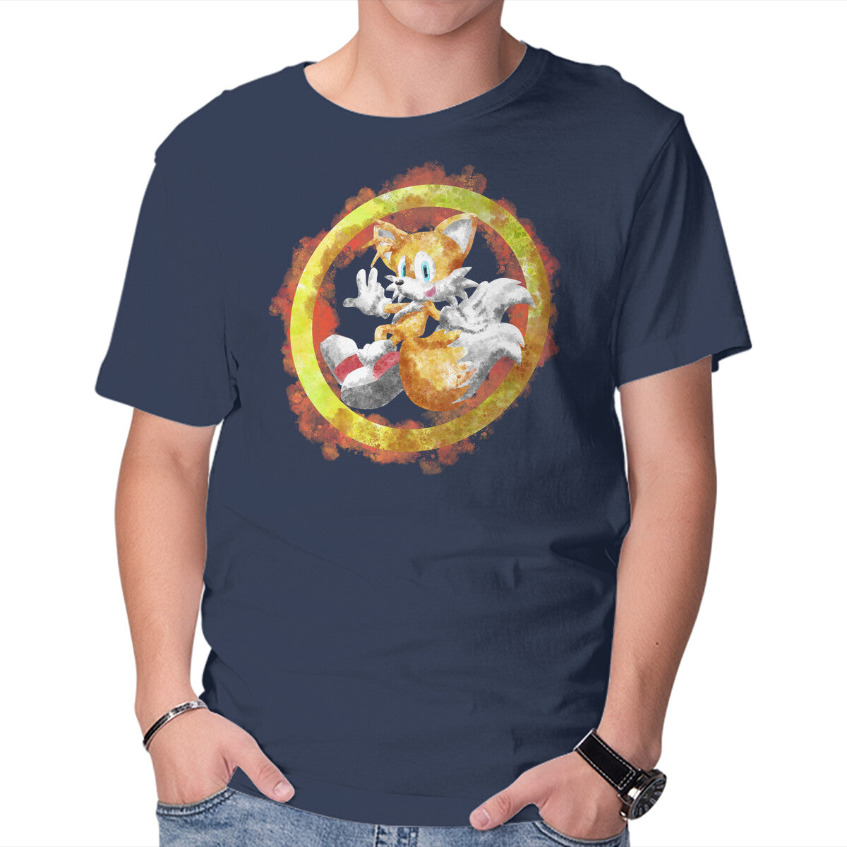 Unisex Crew Neck T-Shirt Tails Splash Graphic Short Sleeve Casual Tee XL