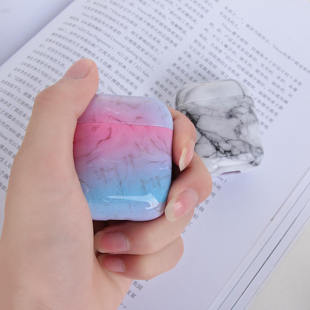 Fashion Charging Box Dust Guard Hard PC Protective Case Cover Bag Shell Marble Stone
