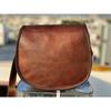 Genuine Brown Leather Messenger Shoulder Cross Body Bag Womens Vintage