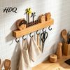 Wall Hanging Tool Hanger Solid Wood Key Holder with 6 Hooks Decorative Storage Rack Functional Hallway Organizer Space Saving Mounted for