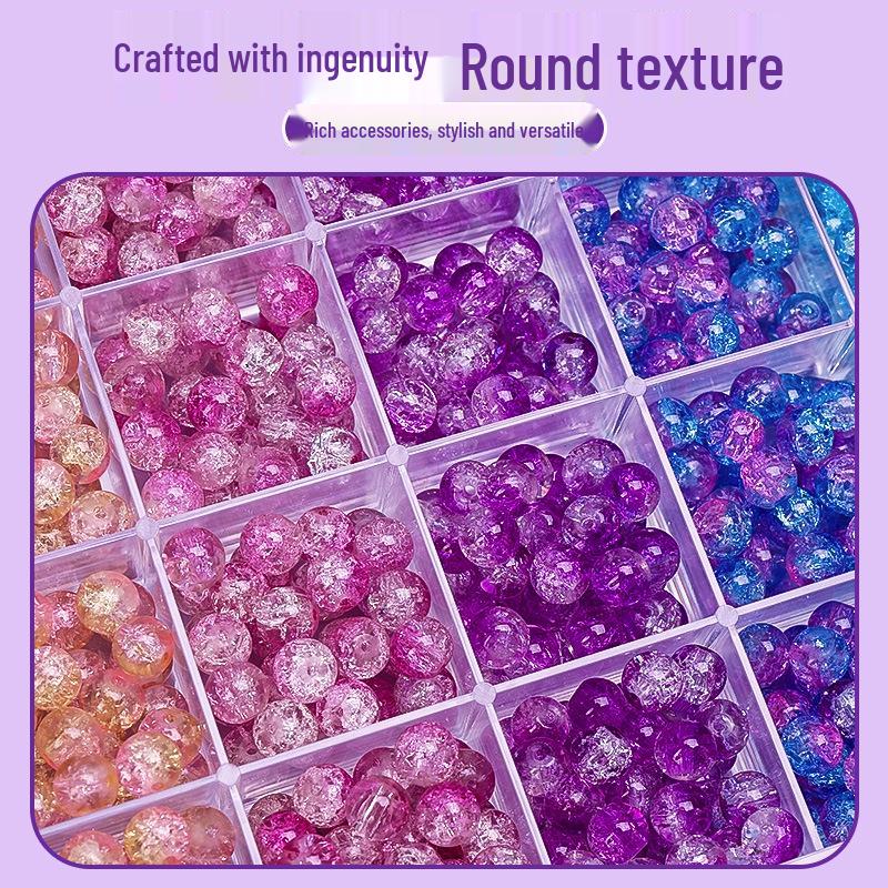Kids' DIY Glazed Crystal Bead Bracelet & Necklace Craft Set