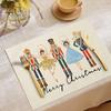 Sturdy Hemmed Table Linens Christmas Mat, Heat-Resistant Faux Linen Placemat, Non-Slip Heat Resistant Pads Washable for Holiday Dining Party Decor Non