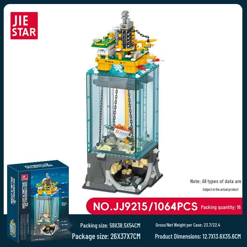 Jie Xing 9215 Building Blocks: Marine Mining Scene Model - Children s Educational Assembly Toy