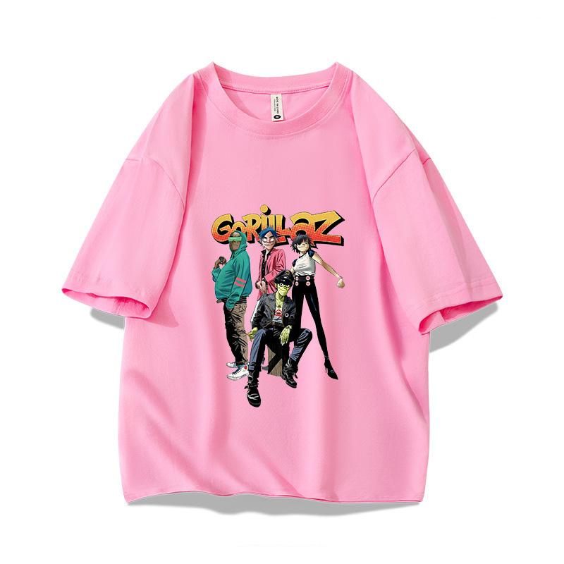 Music Band Gorillaz Punk Rock Print 100 Cotton T Shirt Unisex Women Summer 90s Oneck Cotton Short Sleeve Tshirt Vintage Y2K Tee