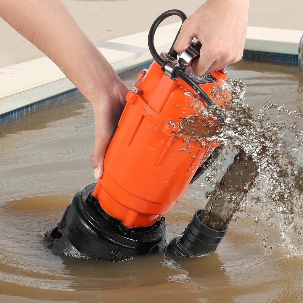550W Submersible Trash Pump, 18000 L/H, Cast Iron Submersible Sump Sewage Pump with 2 In Discharge, 10M Max Lift, Draining Dirty Clean Water, for