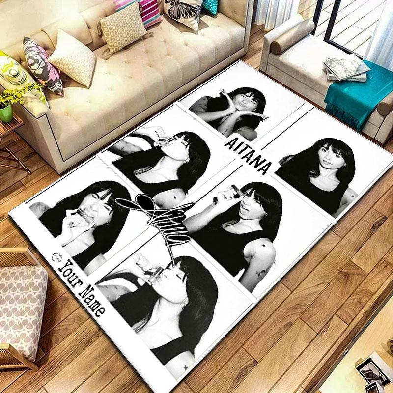 Aitana Custom Name Carpet Rug for Living Room Bedroom Home Sofa Decoration,Kids play Non-slip Floor Mat