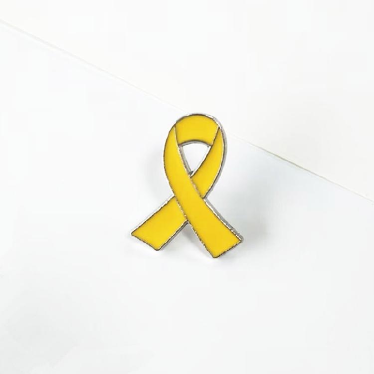 Set of 10 Awareness Pin Yellow Ribbon Shaped Brooches Colorful Lapel Pin Jewelry Stylish Enamel Breastpins for Women