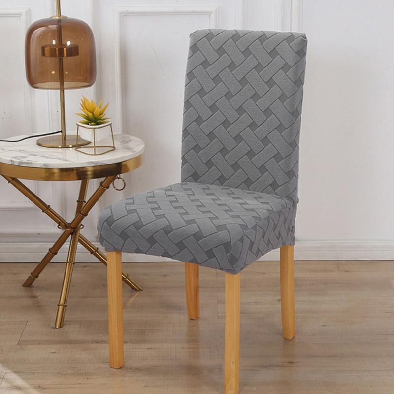 

Чехлы для стульев в полоску из жаккарда для кухни, эластичные мягкие чехлы для стульев для столовой серый