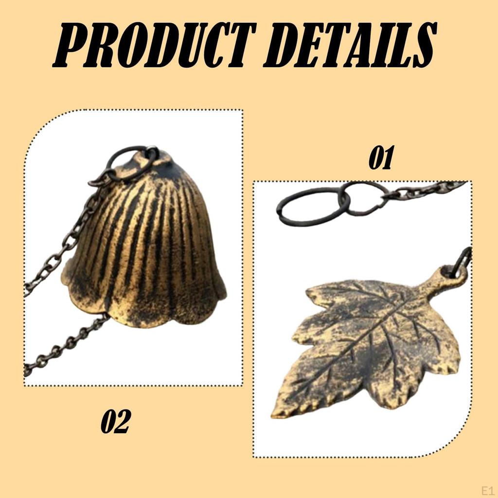 Metal Wind Chime, Creative Ornament, Gift Decorative, Iron, Windchime Retro Leaf Garden,