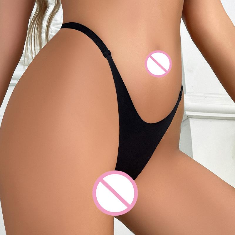Tanga Sexy com Recorte de Concha de Coração Lingerie Feminina Fio Dental de Cintura Baixa