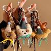 1Pcs Cartoon Plush Bow Love Pendant Keychains For Women Y2K Bag Hanging Jewelry Gift Decoration Accessories