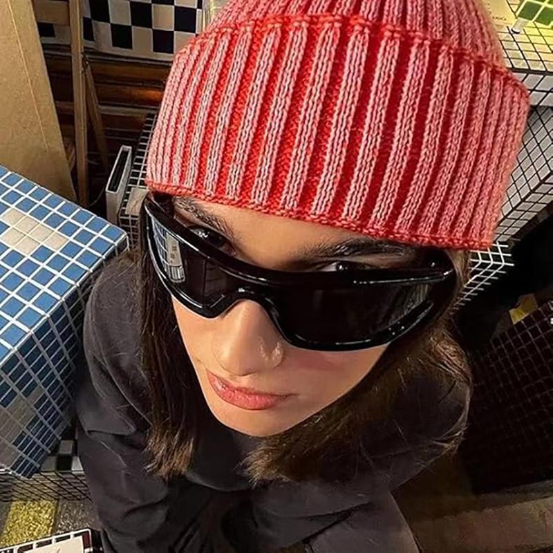 Wrap Around Sunglasses Cycling Sports Steampunk Sun Glasses Men Trendy One Piece Frameless Glasses Ladies Shades Fashion Eyewear