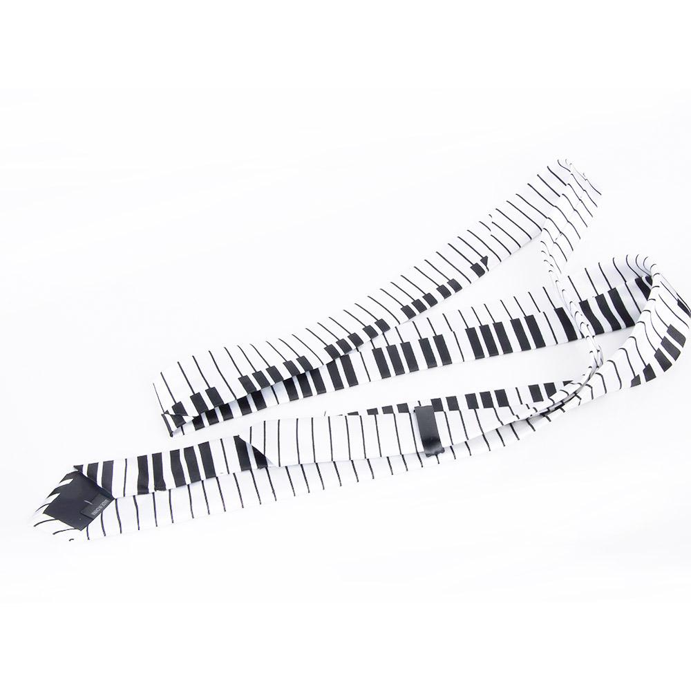 

Классический мужской галстук для фортепиано и клавишных белый/чёрный