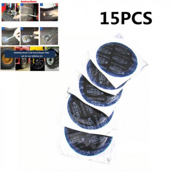 15Pcs 55mm Rubber Radial Tire Repair Patch Round Tubeless Assortment For Car SUV