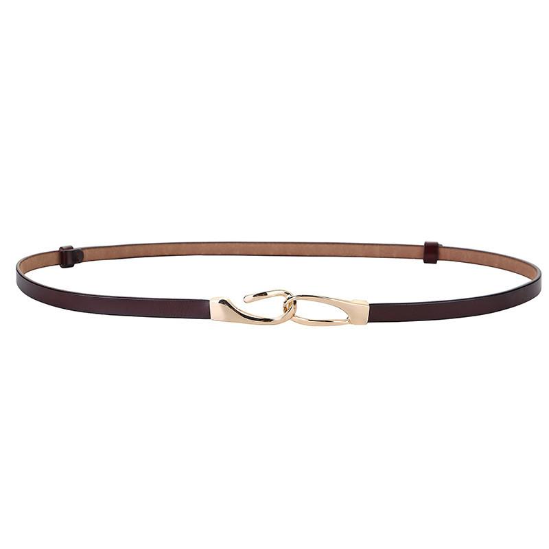 Dress Leather Belt Womens Alloy Clasp Smooth Fashion Formal Decoration Wear