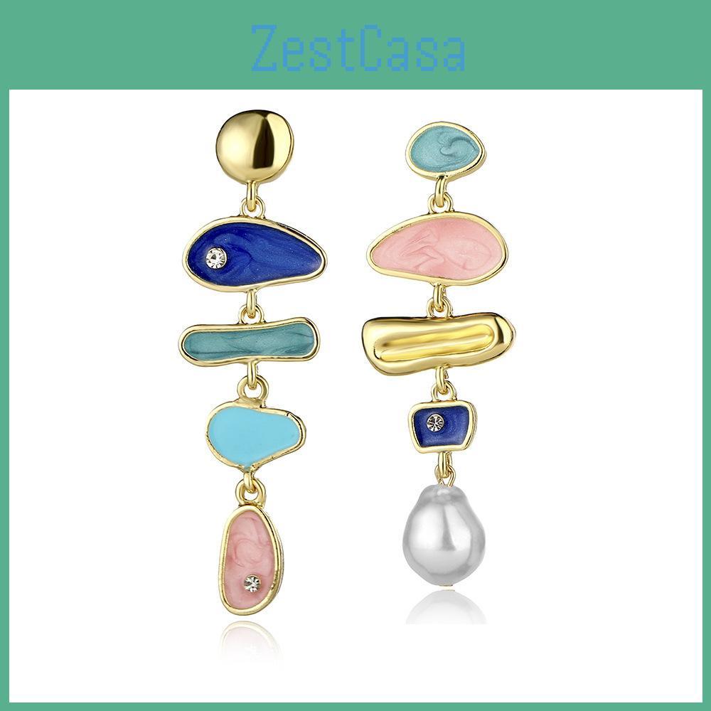 Fashionable Geometric Alloy Earrings For Women Chic Casual Jewelry
