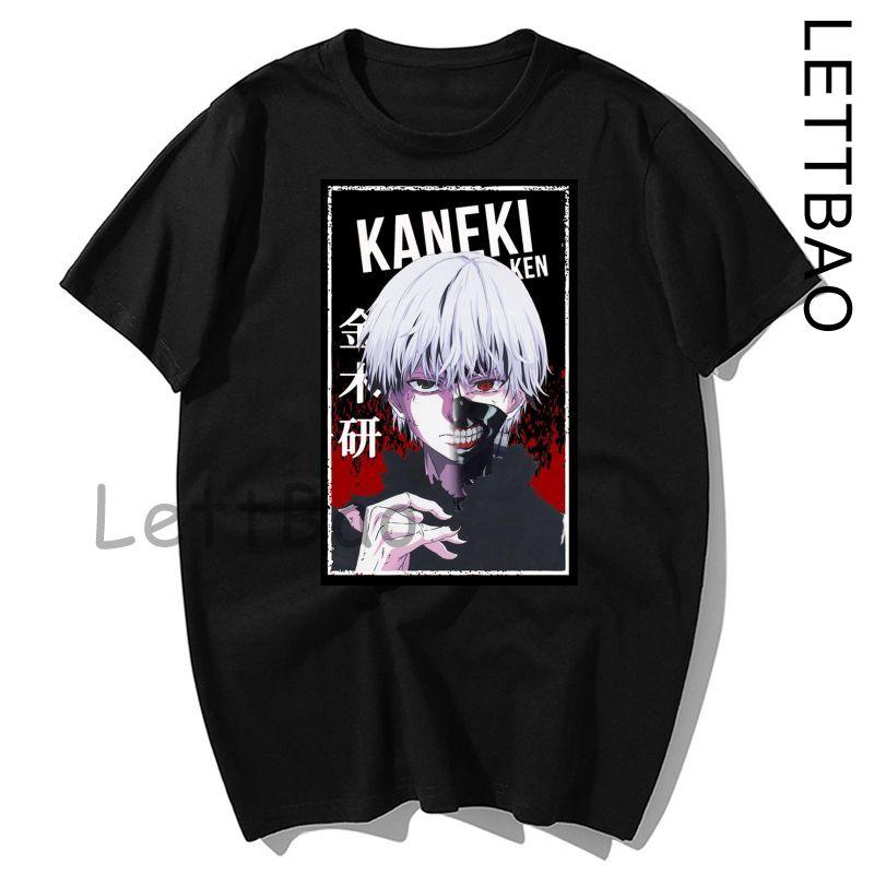 Tokyo Ghoul Top Tees Men Grunge Kaneki Ken Japanese Anime Print Harajuku Aesthetic Top Tees Aesthetic 2XL
