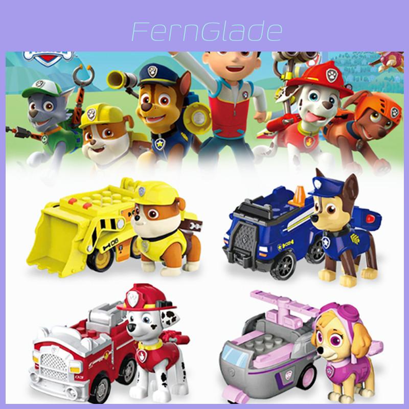 Paw Patrol Rescue Racers 4-pack Real Working Wheels Pet Action Figures Car Toy
