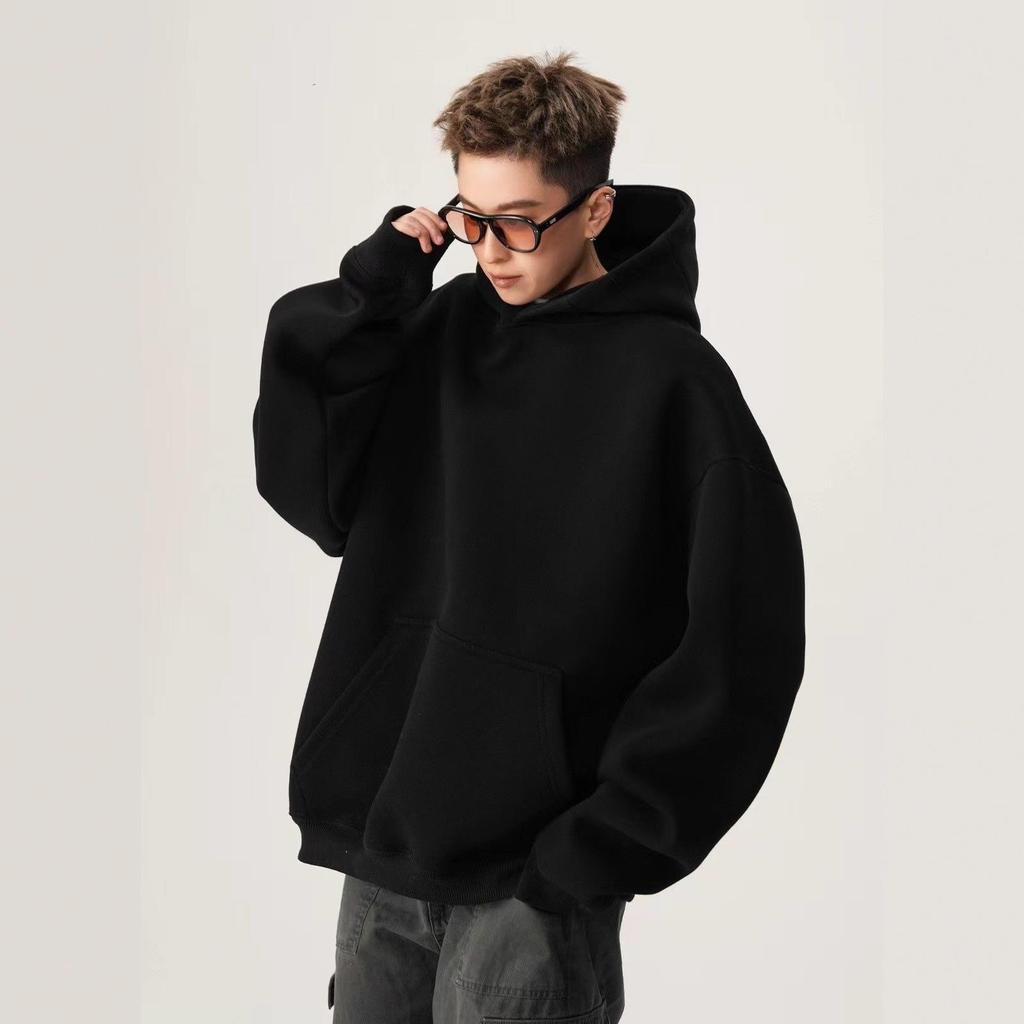 Men's Heavyweight Fleece-Lined Hooded Sweatshirt - Trendy Autumn/Winter Loose Streetwear Hoodie
