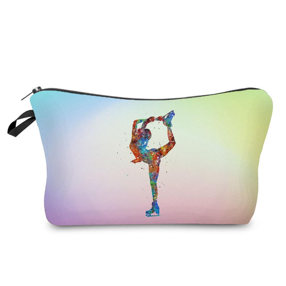 Women Gymnastics Print Cosmetic Bag Toiletries Organize Travel Storage Case  6391 KTB