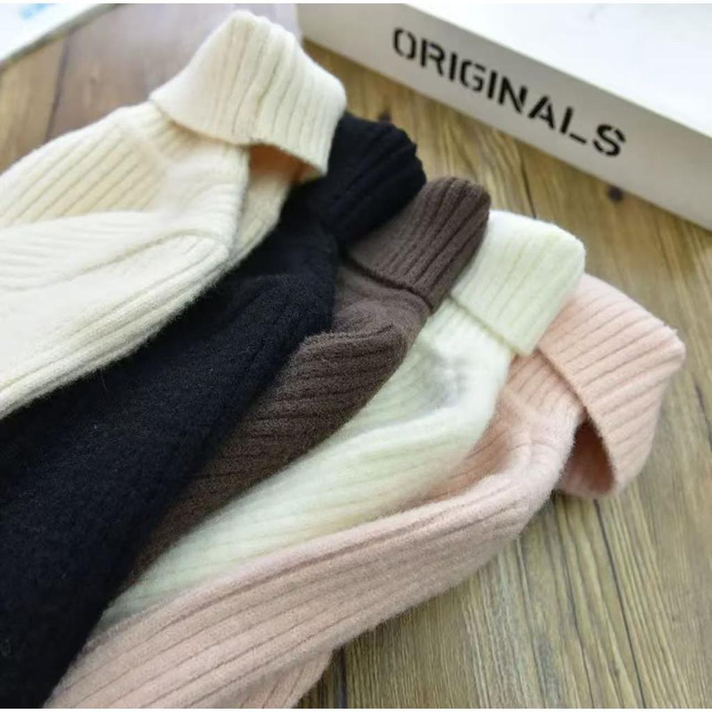 Kids Winter Fleece Lined Turtleneck Sweater Thick Warm Knit Pullover Toddler Baby Thermal Base Layer Top