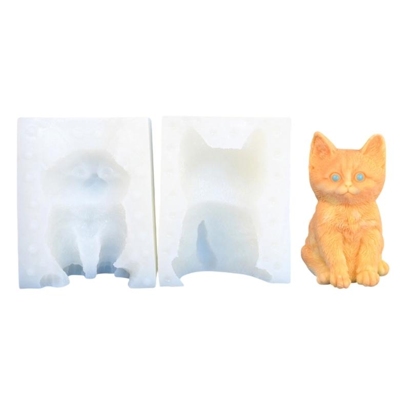 Kitten Silicone Candle Molds for Making Candle Soap Epoxy Resin Multipurpose Animal Silicone Mould for Gypsum Decoration