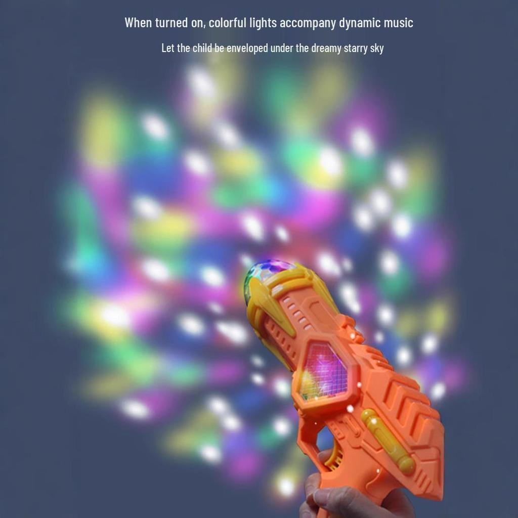 Light-Up Rotating Toy Gun with Music and Projected Images, MP7 Model