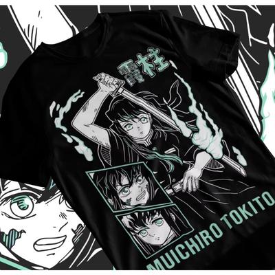 Trend Summer 2025cosplay Around Muichiro Tokito T-Shirt Kimetsu No Yaiba Demon Killer Anime Soft T-Shirt All Sizes