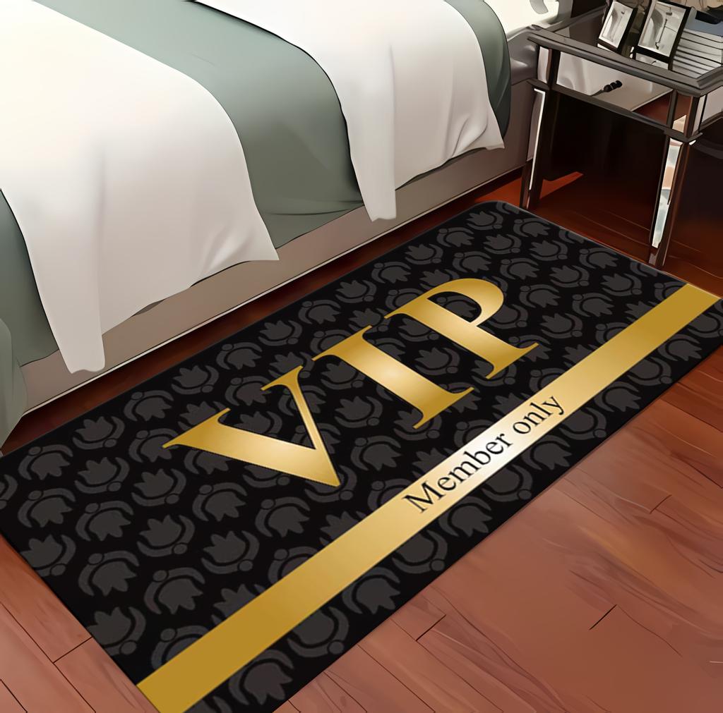 1pcs VIP Member Only Welcome Mat Non-Slip Polyester Rug Entrance Doormat Living Room Bedroom Bathroom Kitchen Home Carpet