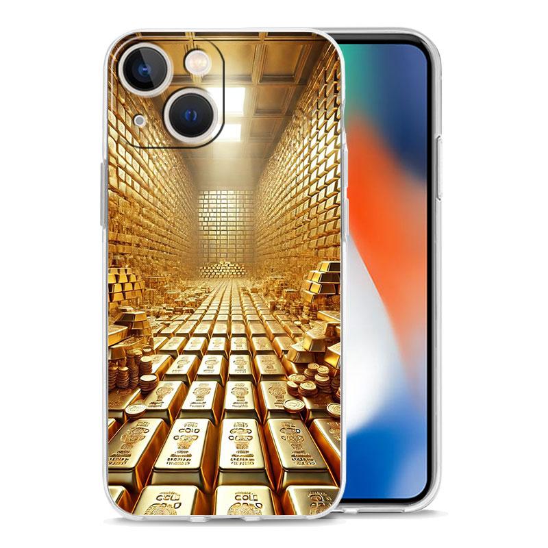 Handyhülle Für iPhone 17 Air Cases iPhone 16 15 12 13 14 Pro Max SE 7 8 Plus iPhone11 Klare Weiche Hülle Gold Geld Muster