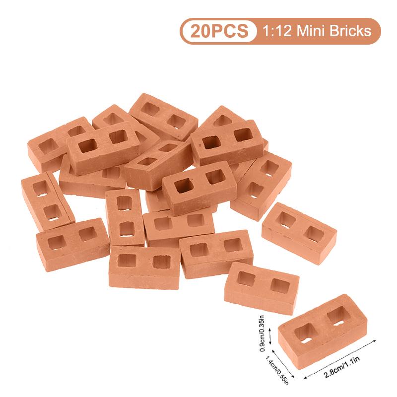 20/50Pcs Miniature Cinder Blocks Model 1/12 Dollhouse Micro Landscape Mini Concrete Bricks Toy Micro Scene Construction Props