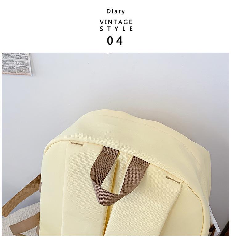 Japanese & Korean Style Cute School Backpack with Bow - Versatile for Middle & High School Students, Casual & Simple Solid Color Design