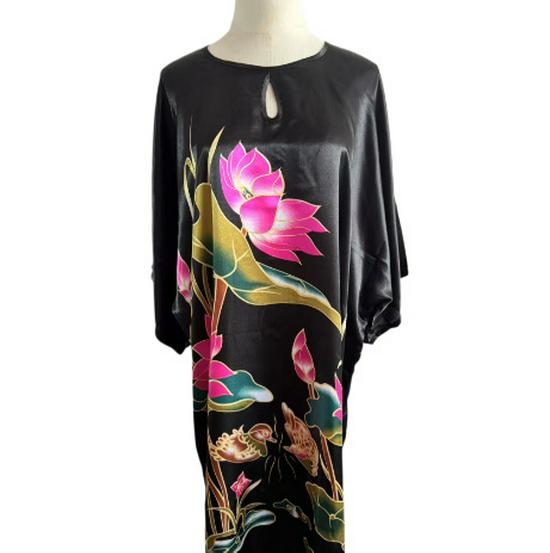 Plus Size Silk Qipao Pajama Robe & Tang Suit Bathrobe