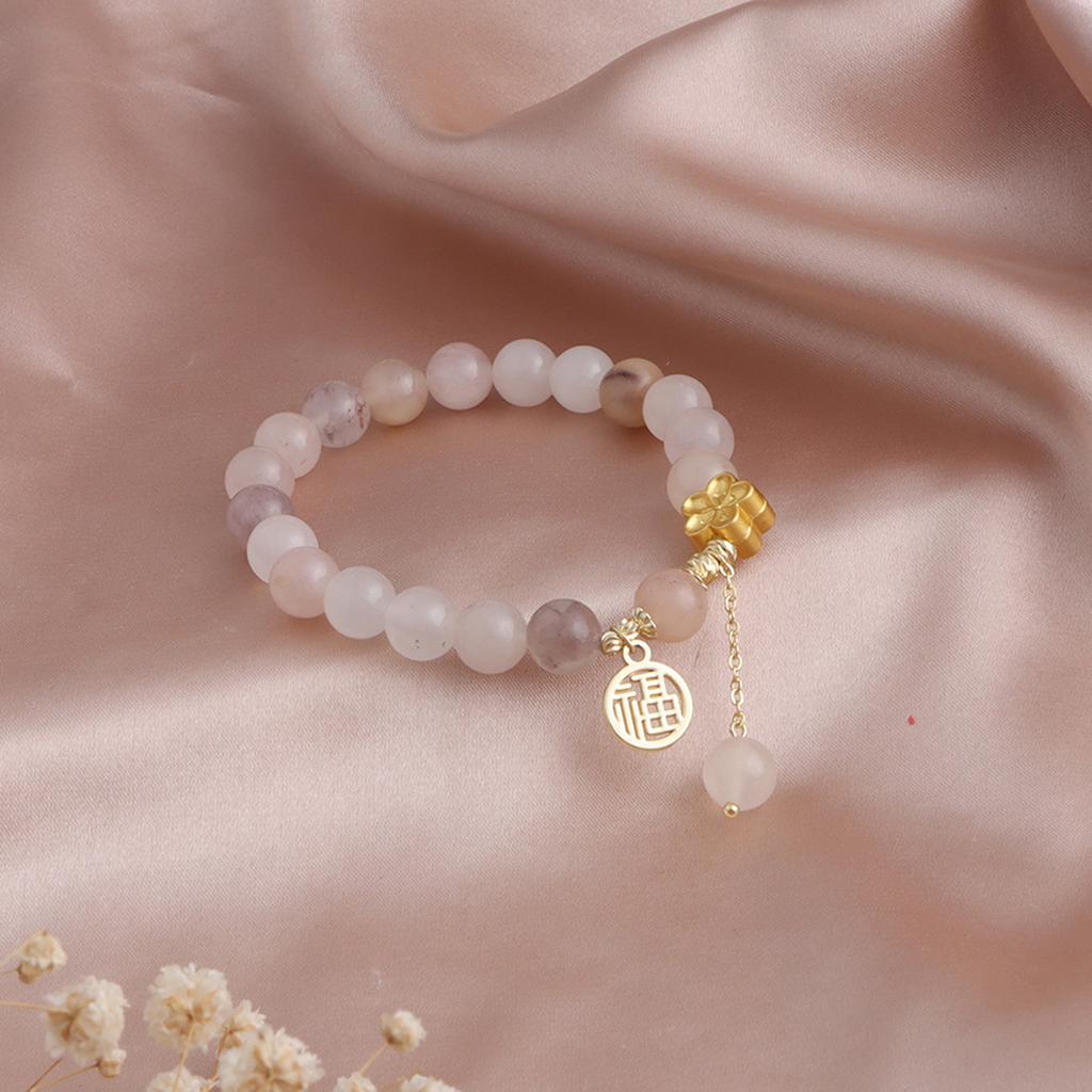 8Mm red jade jasper strawberry crystal blessing bracelet Xiaohongshu popular natural stone peach blossom jewelry