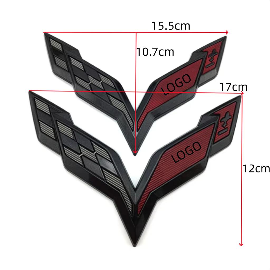Emblème de Voiture ABS 3D Autocollant Coffre Arrière Capot Avant Badge de Remplacement Décoration Extérieure Pour Corvette C5 C6 C7 C8