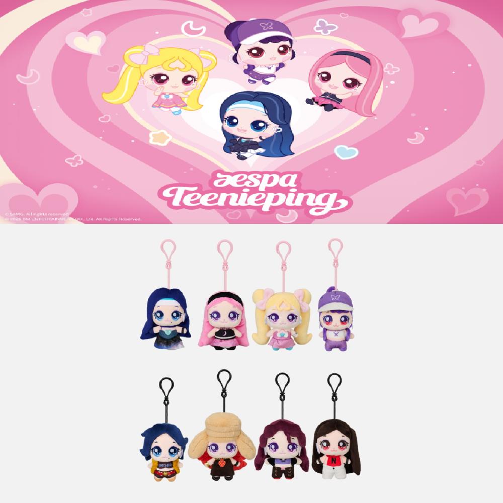 

Teenieping X aespa Сюрприз Плюшевый Брелок Random 1ea