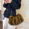 Premium Plush Tote Bag for Women - New Autumn Collection Chain Shoulder Bag Large Capacity Furry Tote