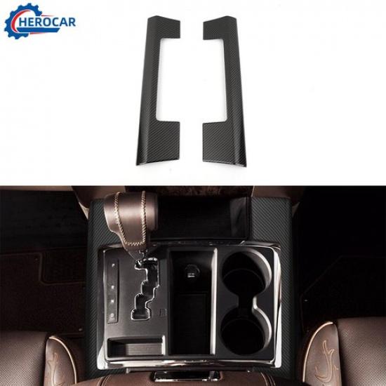 Gear Shift Both Side Panel Trim Decor Cover For Dodge Ram 1500 Carbon Fiber
