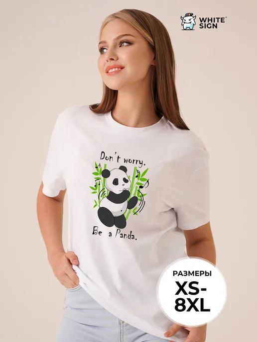 Oversized cotton T-shirt with  Panda  print L
