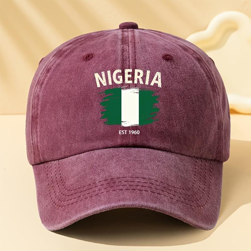 Unisex Modna i Wszechstronna Czapka z Daszkiem Baseballowa z Nadrukiem Litery NIGERIA EST 1960 Outdoorowa Codzienna Czapka z Daszkiem