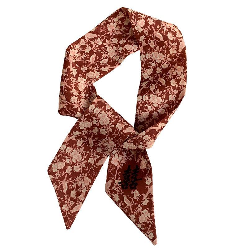 Silk Scarf, Long Strip, High-end Sense, Summer New Thin and Narrow Tied Hair, Tied Bag, Headband, Neck, Small Scarf, Decorative Belt.