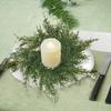 Artificial Pineneedle Wreath Candle Ring Christmas Candle Holder Garland Wedding Party Festival Table Centerpiece Decoration